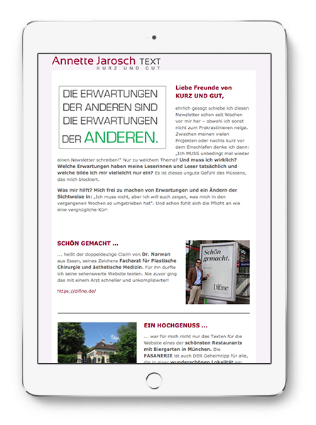 Annette Jarosch Newsletter Oktober 2017